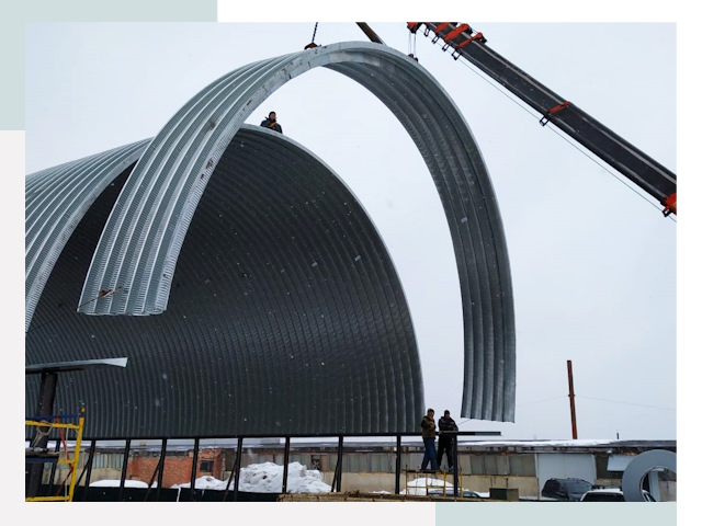Полукруглые ангары в Сергиеве Посаде